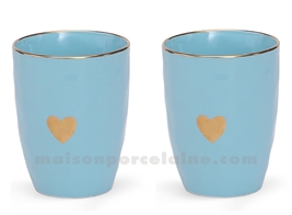 MATINS CALINS - SET/2 GOBELETS BLEU - D8 H10,3CM