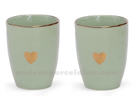 MATINS CALINS - SET/2 GOBELETS MACHA  - D8 H10,3CM