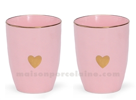 MATINS CALINS - SET/2 GOBELETS ROSE - D8 H10,3CM