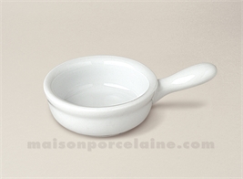 MISE EN BOUCHE PORCELAINE BLANCHE POELON A QUEUE 6X2