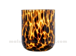 MOUCHETÉ LÉOPARD - VERRE GOBELET  D8 H9,5CM