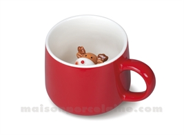 MUG GRES MEDARD DE NOBLAT MIAM ROUGE CERF RELIEF