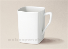 MUG PORCELAINE BLANCHE LIMOGES CARRE 26CL