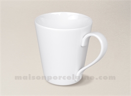 MUG PORCELAINE BLANCHE MADE IN FRANCE CONIQUE  D8.5X9.5CM 30CL