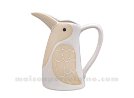 OISEAU BLANC - PICHET DÉCORATIF L18 P8 H19CM
