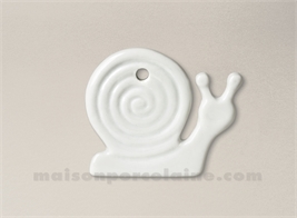 PENDENTIF/MEDAILLON PORCELAINE BLANCHE A PEINDRE ESCARGOT 5X4X4.5