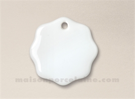 PENDENTIF/MEDAILLON PORCELAINE BLANCHE A PEINDRE ETOILE D4