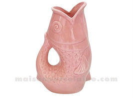 PICHET VASE POISSON GM ROSE L16,5 P11 H25,3CM