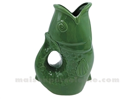 PICHET VASE POISSON GM VERT L16,5 P11 H25,3CM