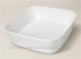 PLAT A FOUR CARRE PORCELAINE BLANCHE DESIGN 23X23 H7