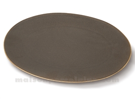 PLAT OVAL PORCELAINE OKRA MAHOGANY 36X25,5CM