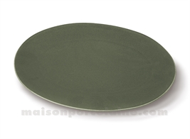 PLAT OVAL PORCELAINE OKRA OLIVE 30.5X21CM