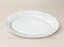 PLAT OVALE CALIFORNIA LIMOGES PORCELAINE BLANCHE N°12 36X23