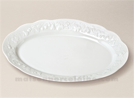 PLAT OVALE CALIFORNIA LIMOGES PORCELAINE BLANCHE N°14 40X28