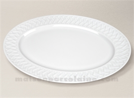 PLAT OVALE LIMOGES PORCELAINE BLANCHE LOUISIANE 41X30