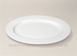 PLAT OVALE PORCELAINE BLANCHE AILE SOLOGNE 32X23.5