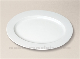 PLAT OVALE PORCELAINE BLANCHE AILE SOLOGNE 32X23.5