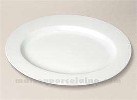 PLAT OVALE PORCELAINE BLANCHE AILE SOLOGNE 39X28