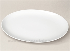 PLAT OVALE PORCELAINE BLANCHE COUPE ARTOIS 38CM
