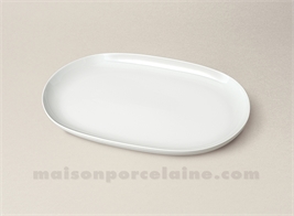 PLAT OVALE PORCELAINE BLANCHE COUPE FLANDRE 26X16