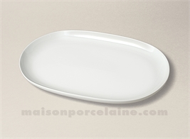 PLAT OVALE PORCELAINE BLANCHE COUPE FLANDRE 33X21