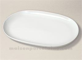 PLAT OVALE PORCELAINE BLANCHE COUPE FLANDRE 39X24