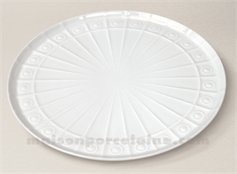 PLAT TARTE LIMOGES PORCELAINE BLANCHE OSMOSE