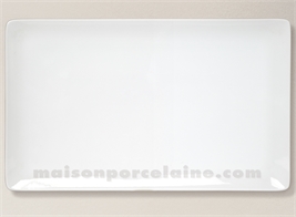 PLAT/ASSIETTE RECTANGULAIRE PORCELAINE BLANCHE COLORADO 35X21CM