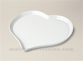 PLATEAU COEUR PORCELAINE BLANCHE 21.5X18.5