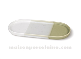 PLATEAU  OVALE GRES 3 BANDES DEGRADEES DAILY 20.5 X 9.2CM