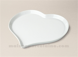 PLATEAU PORCELAINE BLANCHE COEUR 21.5X18.5