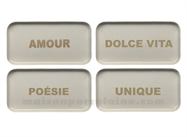 PLATEAU RECTANGLE MESSAGE DORÉ