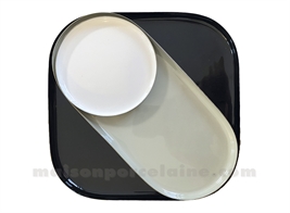 PLATEAUX ÉMAILLÉ NOIR - SET DE 3