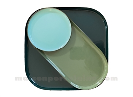 PLATEAUX ÉMAILLÉ VERT - SET DE 3