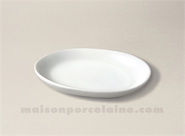 PORTE SAVON LIMOGES PORCELAINE BLANCHE OVALE UNI LIMOGES 14X10