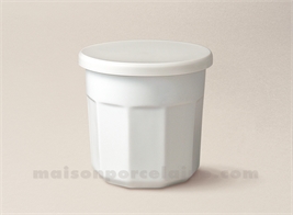 POT CONFITURE+COUVERCLE PORCELAINE BLANCHE PLASTIQUE PM 7X7 120GRS