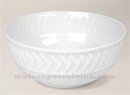 SALADIER PORCELAINE BLANCHE LOUISIANE GEANT D25