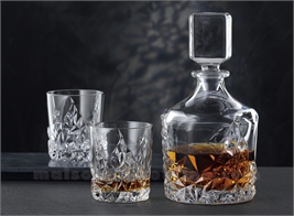 SCULPTURE - SCE WHISKY SET/3PCS CARAFE 75CL+2 VERRES 36,5CL