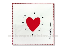 SERVIETTE PAPIER CŒUR ROUGE X20