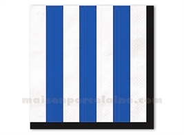SERVIETTE PAPIER RAYURE BLEU X20