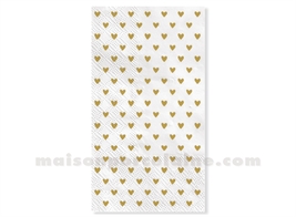 SERVIETTE PAPIER RECTANGLE CŒUR DORÉ X15