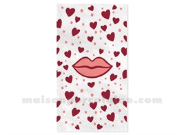 SERVIETTE PAPIER RECTANGLE KISS X15