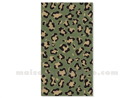 SERVIETTE PAPIER RECTANGLE LÉOPARD KAKI X15