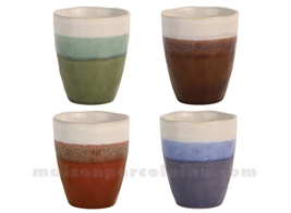 SET 4 MUGS GRES 33 CL MEDARD DE NOBLAT FUJI COLORIS ASSORTIS
