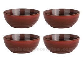 SET 4 POKE BOWL 100CL GRES MEDARD DE NOBLAT FUJI  D18.4 X7.1CM GRENAT