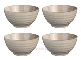 SET 4  RAMEN BOWLS 110CL STONEWARE MEDARD DE NOBLAT FUJI D18 X9 CM BEIGE