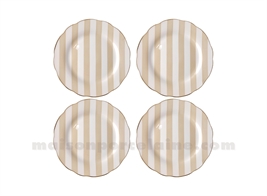 SET DE 4 ASSIETTES DESSERT RIVIERA BEIGE D19CM