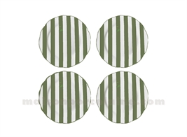 SET DE 4 ASSIETTES DESSERT RIVIERA KAKI D19CM