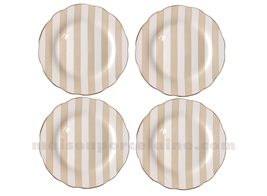 SET DE 4 ASSIETTES PLATE RIVIERA BEIGE D26,7CM