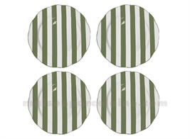 SET DE 4 ASSIETTES PLATE RIVIERA KAKI D26,7CM